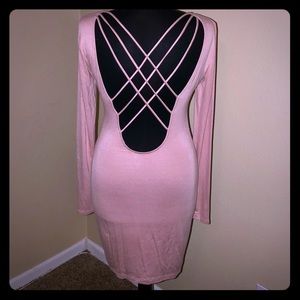 Powder pink knit dress!